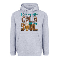 Heather Grey i like my coffee cold like my soul Heavyweight Hoodie - texasbilliewilder