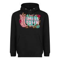 Black just a small town girl cowgirl boots Heavyweight Hoodie - texasbilliewilder