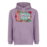Lavender just a small town girl cowgirl boots Heavyweight Hoodie - texasbilliewilder