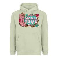 Matcha just a small town girl cowgirl boots Heavyweight Hoodie - texasbilliewilder