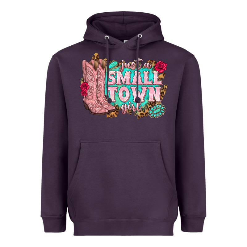 Just A Small Town Girl Cowgirl Boots Heavyweight Hoodie by texasbilliewilder | Teevron