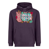 Plum just a small town girl cowgirl boots Heavyweight Hoodie - texasbilliewilder