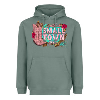Sage just a small town girl cowgirl boots Heavyweight Hoodie - texasbilliewilder