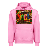 Fuchsia Pink noel mistletoe Christmas Urban Hoodie - AdoDesignShop