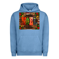 Pigment Pebble Blue noel mistletoe Christmas Urban Hoodie - AdoDesignShop