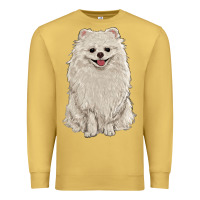 Antique Gold white pomeranian Premium Sweatshirt - RanaPortraitStore