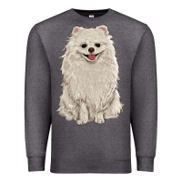 Charcoal Heather white pomeranian Premium Sweatshirt - RanaPortraitStore