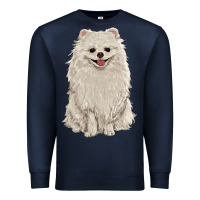 Navy white pomeranian Premium Sweatshirt - RanaPortraitStore