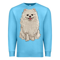 Ocean Blue white pomeranian Premium Sweatshirt - RanaPortraitStore