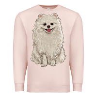 Pale Pink white pomeranian Premium Sweatshirt - RanaPortraitStore