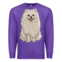 Purple white pomeranian Premium Sweatshirt - RanaPortraitStore