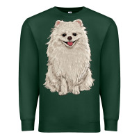 Sports Green white pomeranian Premium Sweatshirt - RanaPortraitStore