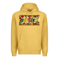 Antique Gold juneteenth licence plate template Premium Hoodie - Artiststas