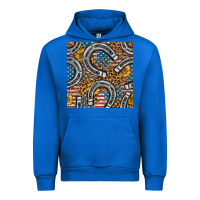 Cobalt American Flag Horseshoe Deamless Pattern Urban Hoodie - BundleAndBundleShop