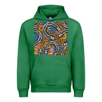 Emerald American Flag Horseshoe Deamless Pattern Urban Hoodie - BundleAndBundleShop