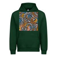 Forest Green American Flag Horseshoe Deamless Pattern Urban Hoodie - BundleAndBundleShop