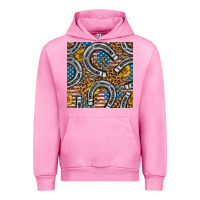 Fuchsia Pink American Flag Horseshoe Deamless Pattern Urban Hoodie - BundleAndBundleShop