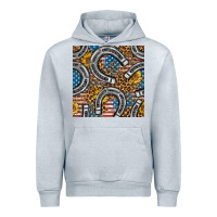 Heather Grey American Flag Horseshoe Deamless Pattern Urban Hoodie - BundleAndBundleShop