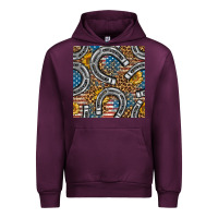 Mauve Wine American Flag Horseshoe Deamless Pattern Urban Hoodie - BundleAndBundleShop