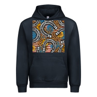 Navy American Flag Horseshoe Deamless Pattern Urban Hoodie - BundleAndBundleShop