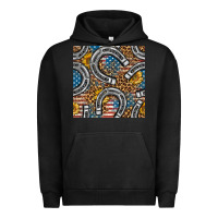 Pigment Black American Flag Horseshoe Deamless Pattern Urban Hoodie - BundleAndBundleShop