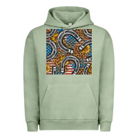 Pigment Oil Green American Flag Horseshoe Deamless Pattern Urban Hoodie - BundleAndBundleShop