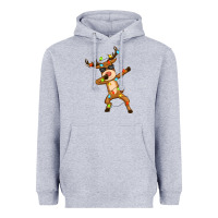 Heather Grey dabbing deer Heavyweight Hoodie - Zillion Design Studio