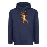 Navy dabbing deer Heavyweight Hoodie - Zillion Design Studio