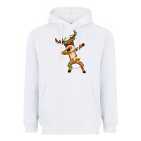 White dabbing deer Heavyweight Hoodie - Zillion Design Studio