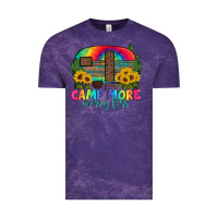 Cloud Purple camp more worry less with caravan Vintage Tee - Artiststas