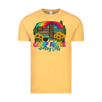Vintage Mustard camp more worry less with caravan Vintage Tee - Artiststas