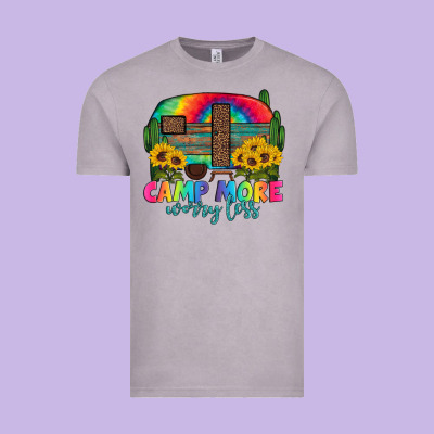 Camp More Worry Less With Caravan Vintage Tee Designed By Artiststas
