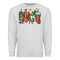 Dove Grey cowgirl coffee cups Premium Sweatshirt - Zillion Design Studio