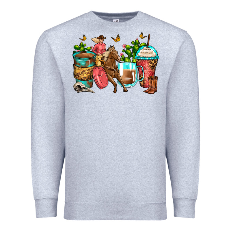 Cowgirl Coffee Cups Premium Sweatshirt by Zillion Design Studio | Teevron