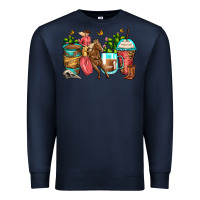Navy cowgirl coffee cups Premium Sweatshirt - Zillion Design Studio