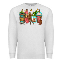 Oatmeal Heather cowgirl coffee cups Premium Sweatshirt - Zillion Design Studio