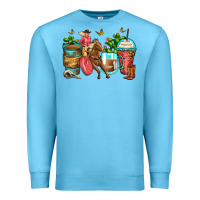 Ocean Blue cowgirl coffee cups Premium Sweatshirt - Zillion Design Studio