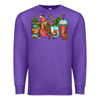 Purple cowgirl coffee cups Premium Sweatshirt - Zillion Design Studio