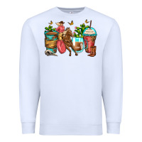 White cowgirl coffee cups Premium Sweatshirt - Zillion Design Studio
