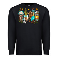 Black cowboy coffee cups Premium Sweatshirt - Zillion Design Studio