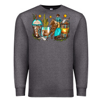 Charcoal Heather cowboy coffee cups Premium Sweatshirt - Zillion Design Studio
