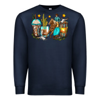 Navy cowboy coffee cups Premium Sweatshirt - Zillion Design Studio