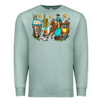 Seafoam cowboy coffee cups Premium Sweatshirt - Zillion Design Studio