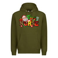 Army Green nurse with Christmas Premium Hoodie - AdoDesignShop