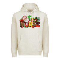 Oatmeal Heather nurse with Christmas Premium Hoodie - AdoDesignShop