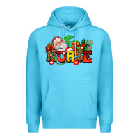 Ocean Blue nurse with Christmas Premium Hoodie - AdoDesignShop