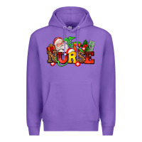 Purple nurse with Christmas Premium Hoodie - AdoDesignShop