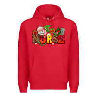 Red nurse with Christmas Premium Hoodie - AdoDesignShop