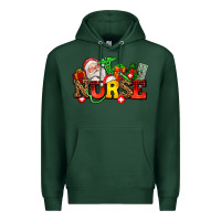 Sports Green nurse with Christmas Premium Hoodie - AdoDesignShop