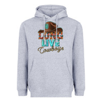 Heather Grey long live cowboys Heavyweight Hoodie - texasbilliewilder